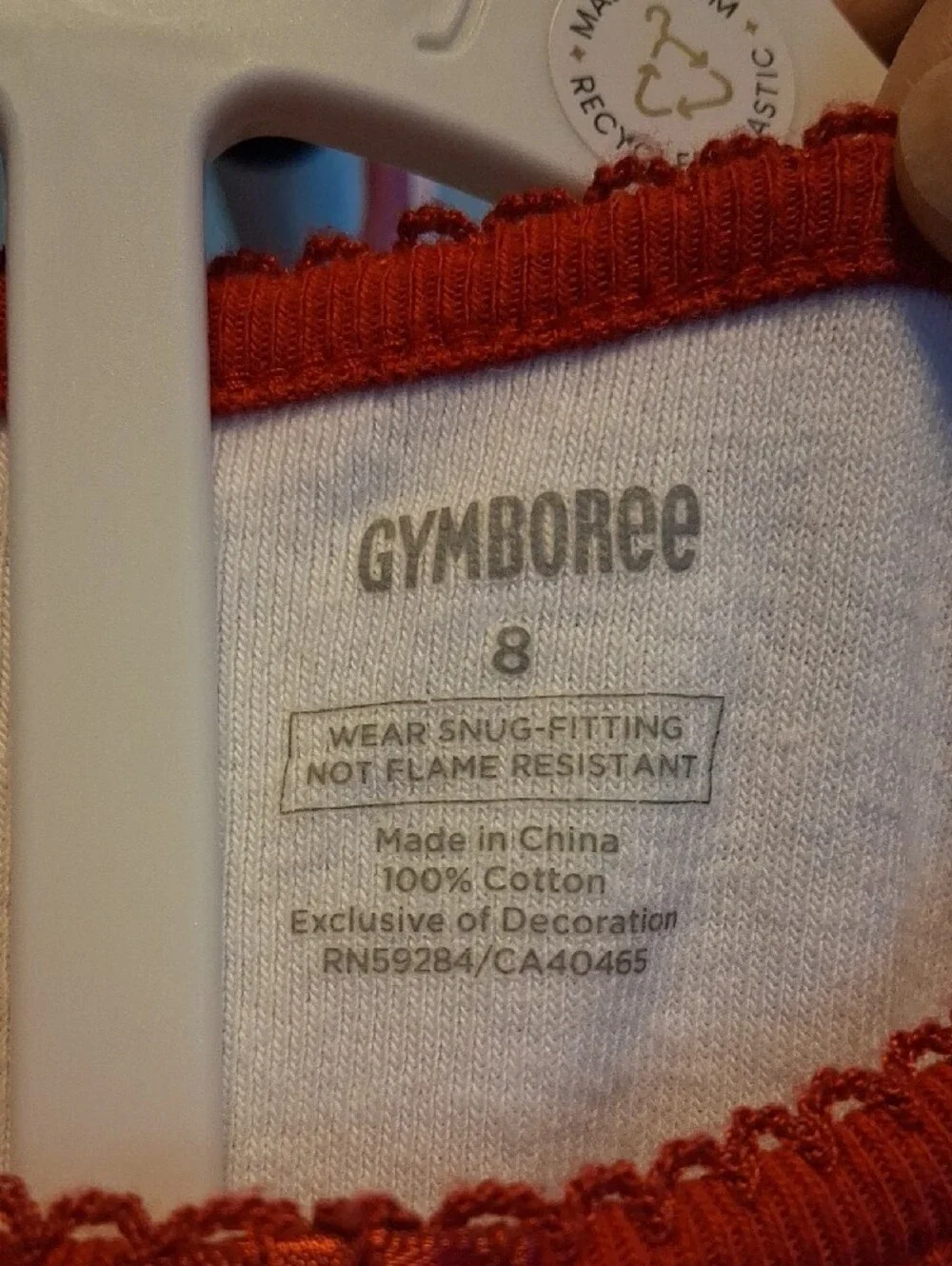 Gymboree Girls White & Red Ladybug Applique Pajama Set Size 8 Great Condition